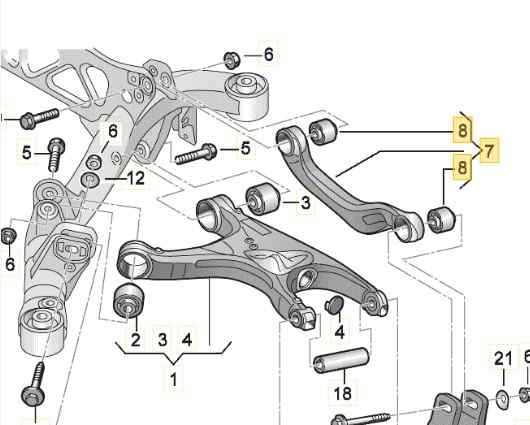 BRAZO SUSPENSION SUPERIOR TRASERO DERECHO