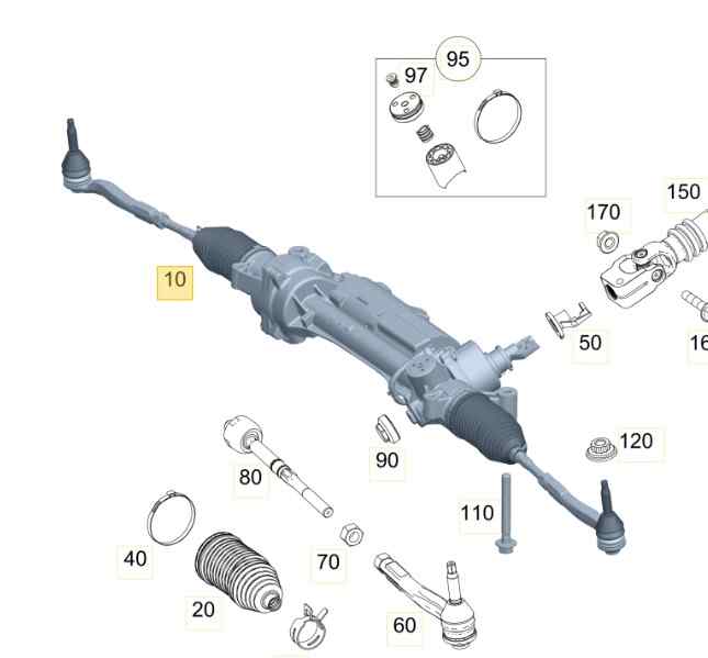 A2054604301 CREMALLERA DIRECCION MERCEDES CLASE C CABRIO W205