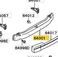 MB913821 REFUERZO PARAGOLPES TRASERO MITSUBISHI ECLIPSE (D30)