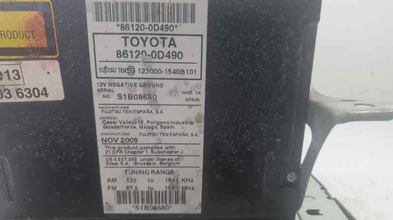 861200D490 SISTEMA AUDIO  RADIO CD TOYOTA YARIS (KSP9-SCP9-NLP9)