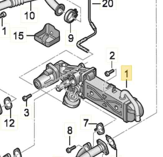 03L131512DP ENFRIADOR GASES  AUDI A1 SPORTBACK (8XF)