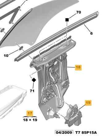 ELEVALUNAS TRASERO DERECHO
