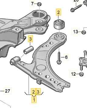 6R0407151A BRAZO SUSPENSION INFERIOR DELANTERO IZQUIERDO SEAT IBIZA SC (6J1)