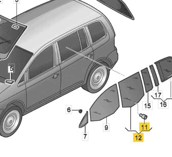 LUNA TRASERA DERECHA VOLKSWAGEN TOURAN (1T3) foto 2