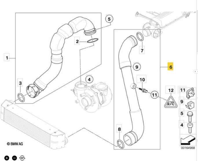 11617799401 TUBO BMW SERIE 5 TOURING (E61) INTERCOOLER A MARIPOSA Y EGR