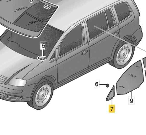 LUNA CUSTODIA DELANTERA DERECHA VOLKSWAGEN TOURAN (1T3)