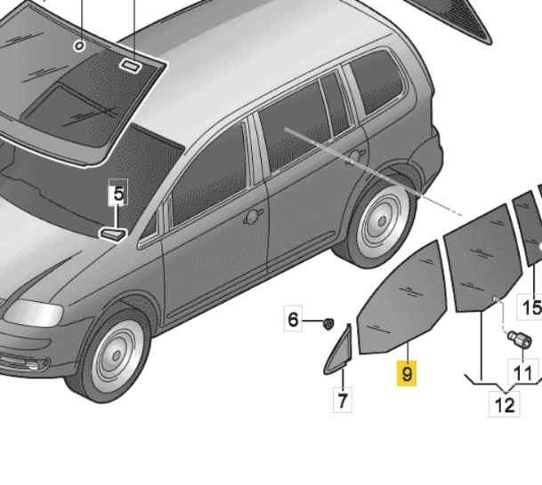 LUNA DELANTERA DERECHA VOLKSWAGEN TOURAN (1T3)